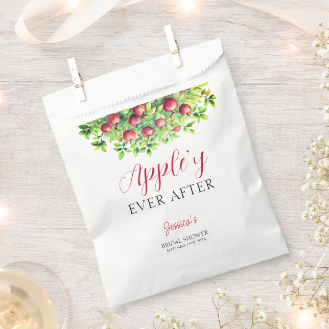 Appley Ever After Apple Fall Bridal Shower  Favor Bag (Clipped)