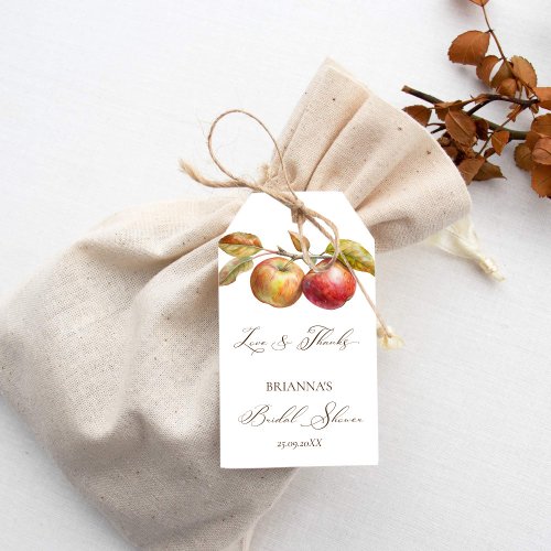 Appley ever after apple fall bridal shower favor gift tags