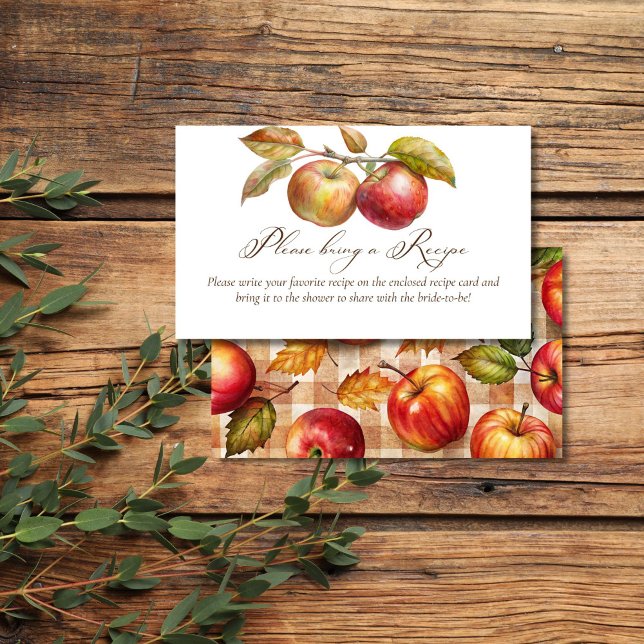 Appley ever after apple fall bridal shower recipe enclosure card (Appley ever after apple fall bridal shower recipe enclosure card recipe request cards)