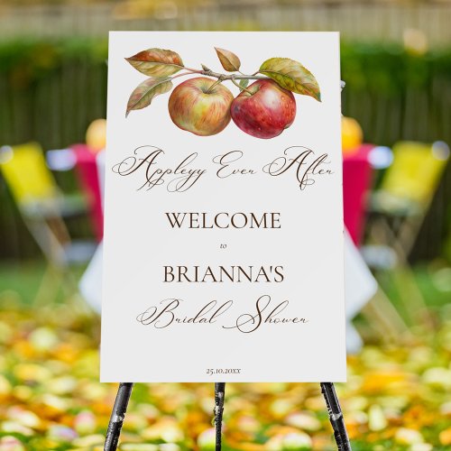 Appley ever after apple fall bridal shower welcome foam board