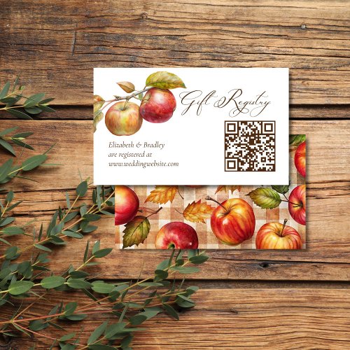 Appley ever after apple fall shower gift registry  enclosure card