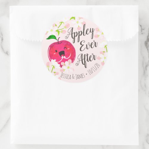Appley Ever After _ Apple Pun Classic Round Sticker