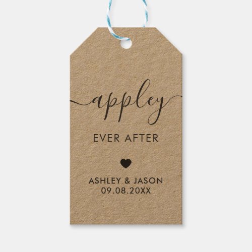 Appley Ever After Caramel Apple Wedding Gift Tags