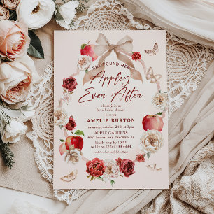 Appley Ever After Floral Bridal Shower Invitation