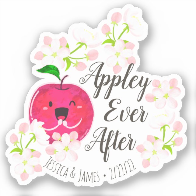 Appley Ever After - Punny Garden Sticker (Front)