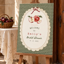 Appley Ever After vintage gingham welcome sign