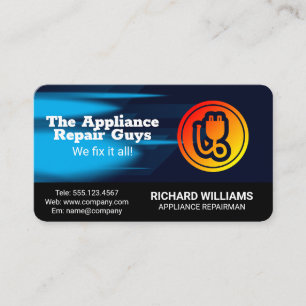 Appliance Plug Logo Repairman Business Card