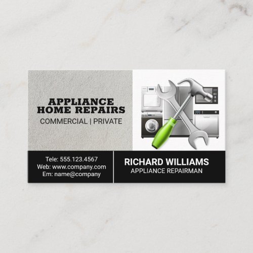Appliance Repair Fixing Services Business Card