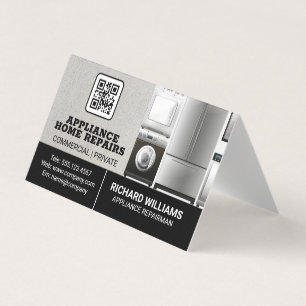 Appliance Repair Home Services QR Code Business Card