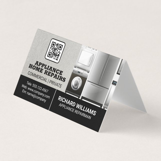 Appliance Repair Home Services | QR Code Business Card (Front)
