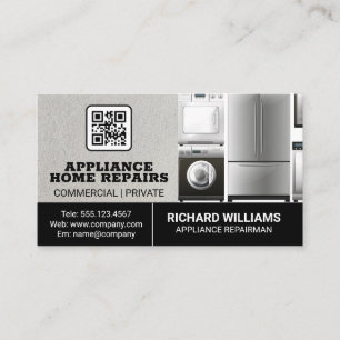 Appliance Repair Home Services QR Code Business Card