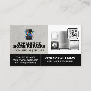 Appliance Repair Home Services Qr Code Business Card