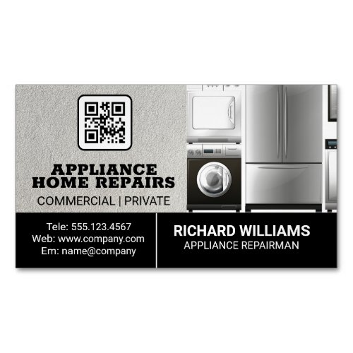 Appliance Repair Home Services  QR Code Business Card Magnet