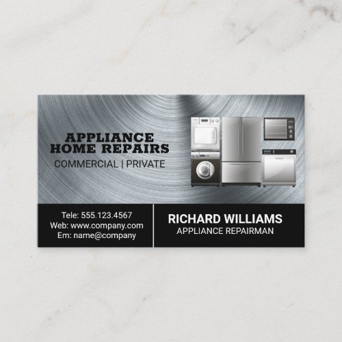 Appliance Repair Home Services  Technician Business Card