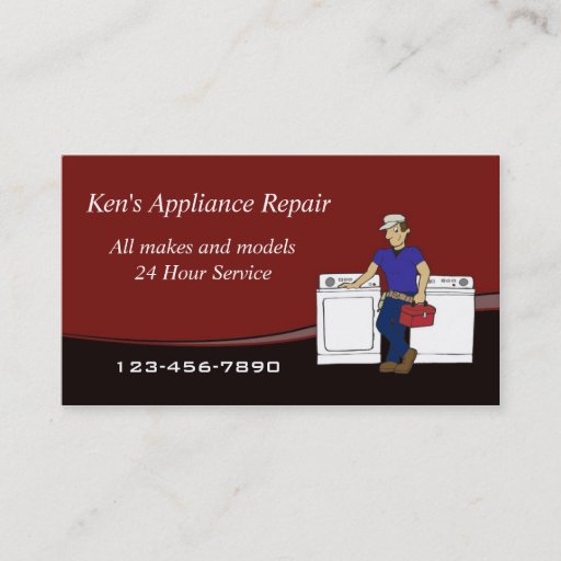Customizable Appliance Repairman business card