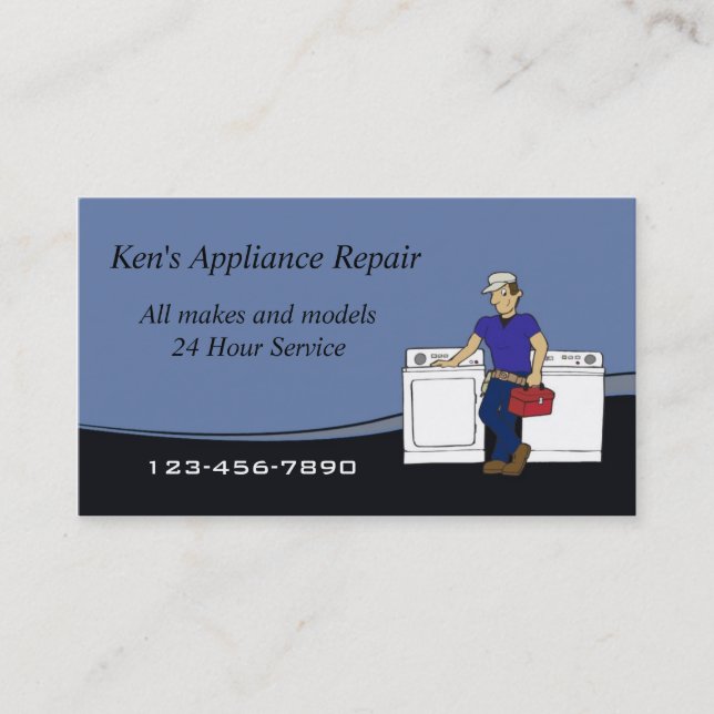Appliance Repairman business card (Front)