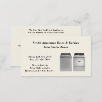 Appliance Sales And Repair Service Business Card by Business_Creations at Zazzle