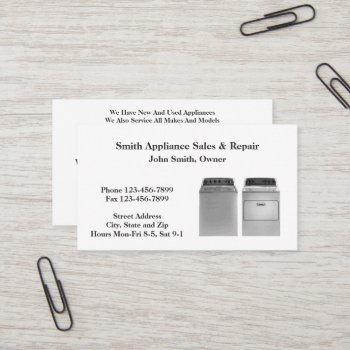 Appliance Sales And Repair Service Business Card by Business_Creations at Zazzle