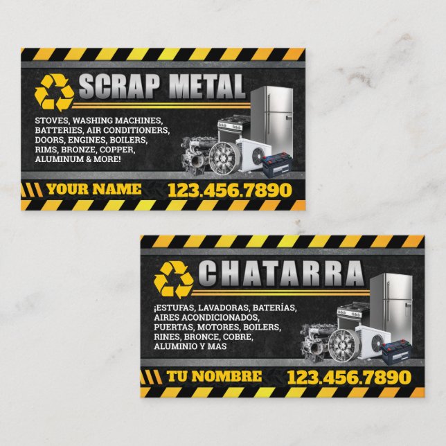 Appliance & Scrap Metal Bilingual Business Card (Front/Back)