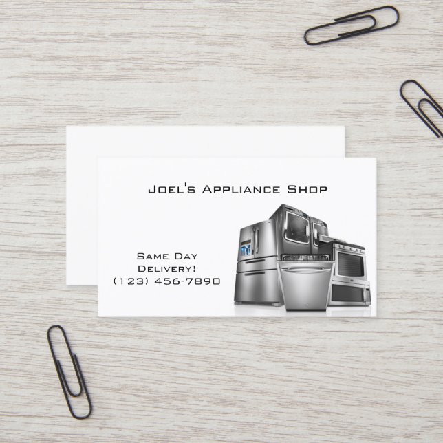 Appliance Shop, Installation, Repair Business Card (Front/Back In Situ)