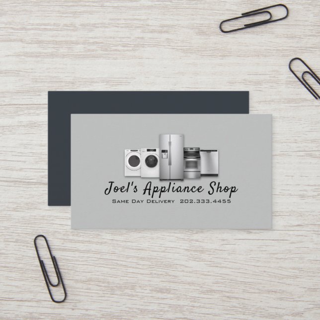 Appliance Shop, Installation, Repair Business Card (Front/Back In Situ)