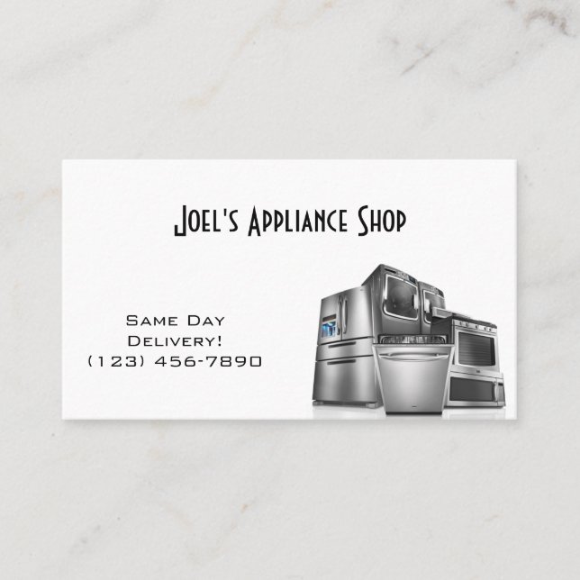 Appliance Shop, Installation, Repair Business Card (Front)