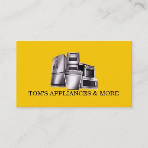 Customizable Appliances Sales Installation Repair Business Cards