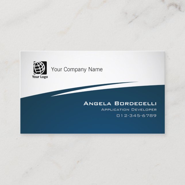 Application Developer Business Card Simple Zig Zag (Front)