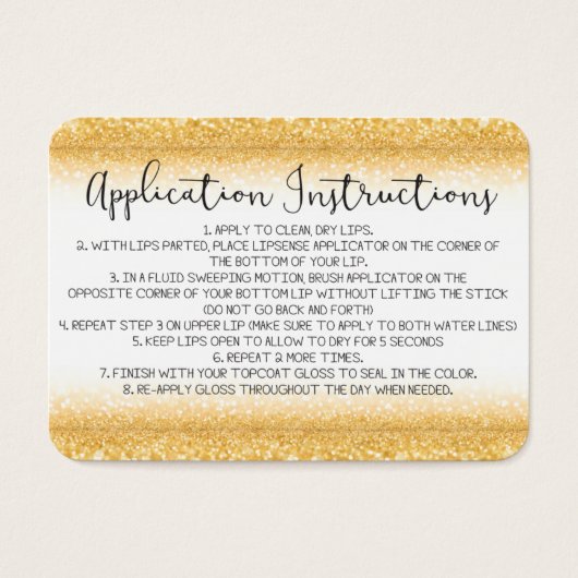 Application Instructions Card (Front)