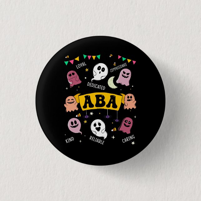 Applied Behavior Analysis ABA Halloween Spooky Cut Button (Front)