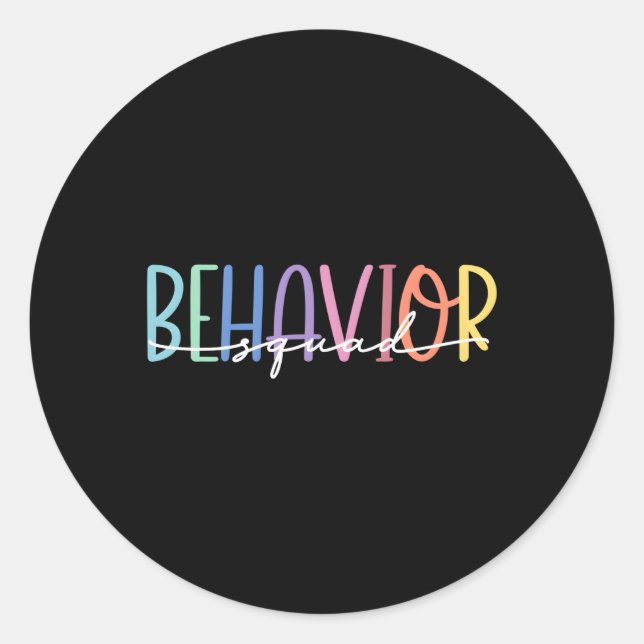 Applied Behavior Squad Analysis Aba Squad Behavior Classic Round Sticker (Front)