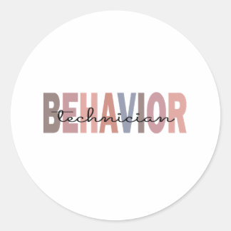 applied behavior technician classic round sticker
