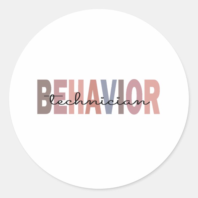 applied behavior technician classic round sticker (Front)