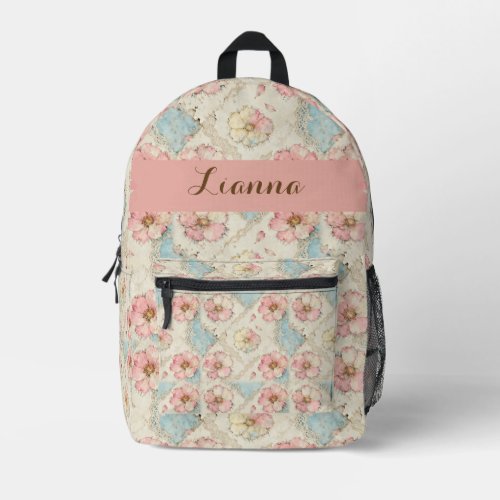 Applique Floral Patchwork Printed Backpack