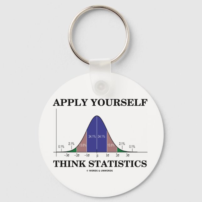 Apply Yourself Think Statistics (Bell Curve) Keychain (Front)
