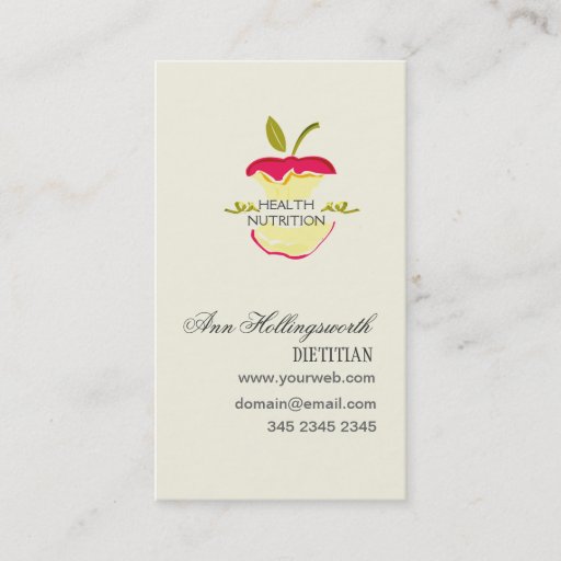 Customizable Health Nutrition Weight Loss Business Card Templates
