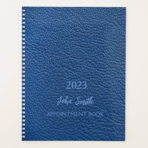 Appointment Book 2023 Blue Leather Pattern  Plann Planner