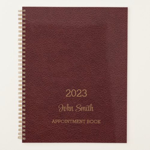 Appointment Book 2023 Brown Leather Pattern Plann Planner