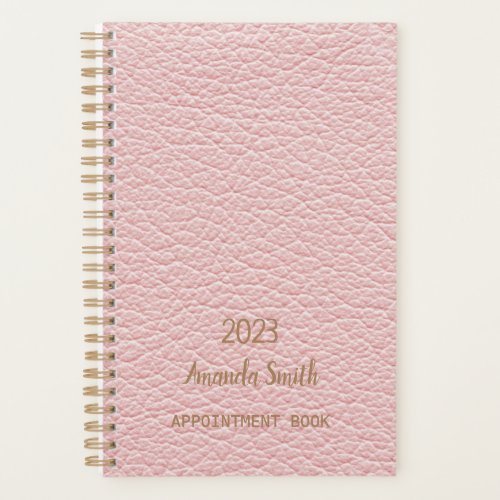 Appointment Book 2023 Pink Leather Pattern  Plann Planner