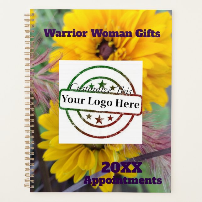 Appointment Book, customize Yellow Autumn Flowers Planner (Front)