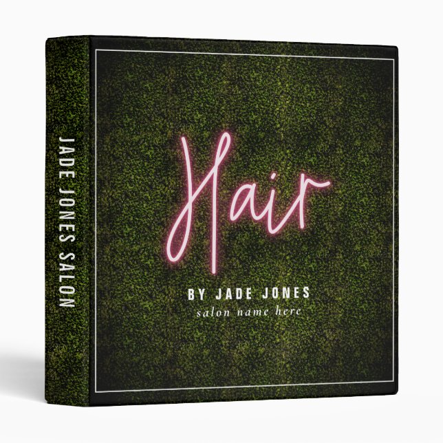 Appointment Book Hair Salon Cosmetologist 3 Ring Binder (Front/Spine)