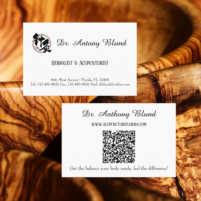 Appointment Booking Dr Herbalist & Acupuncturist Business Card (Creator Uploaded)