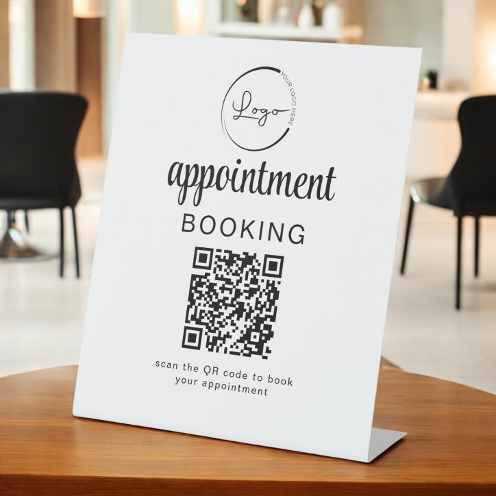 Appointment Booking QR Code Business Pedestal Sign