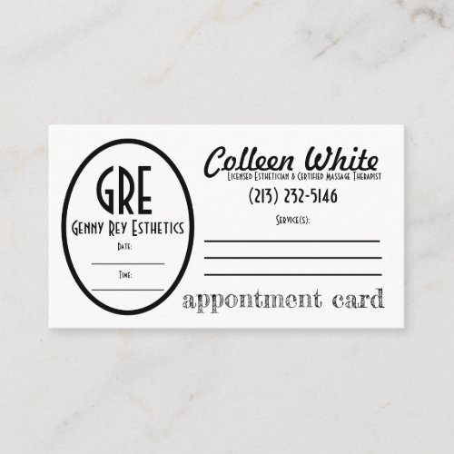 AppointmentBusiness Card Combo