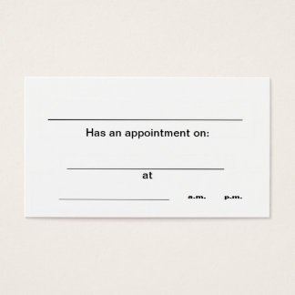 "Appointment" business cards