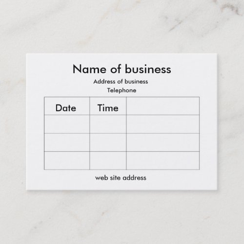 Appointment card business cards