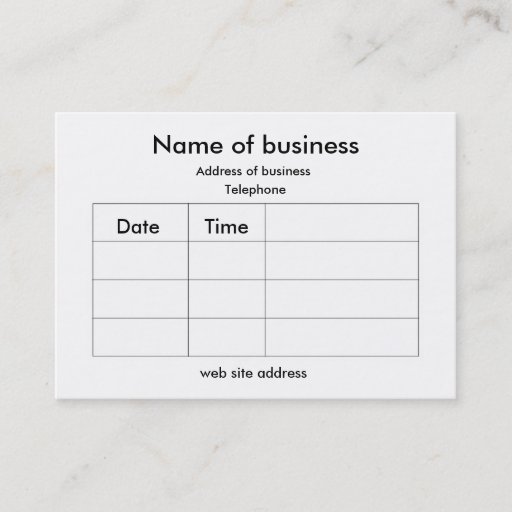 Customizable Appointment card business cards