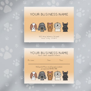 Appointment Card Cute Dog Breeds Light Orange