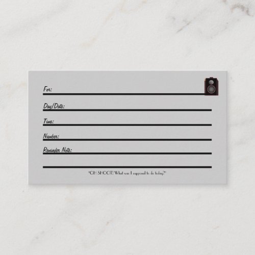 Appointment Card (deco camera 2) Business Card Template