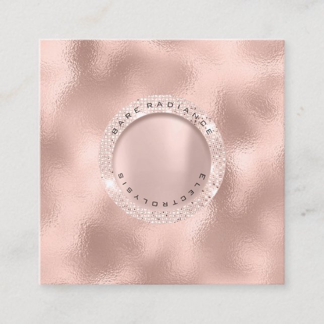 Appointment Card Electrolysis Rose Glitter Blush (Front)